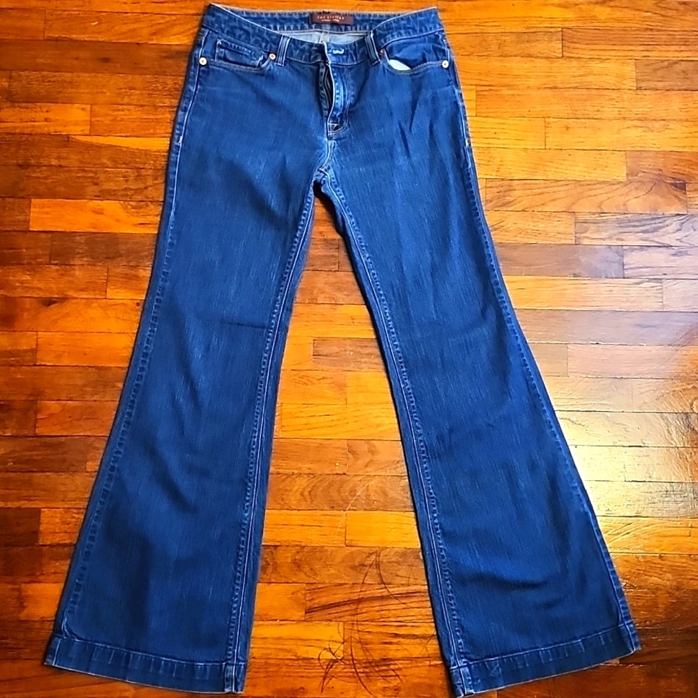 The Limited Womens Flare Bootcut Faded Dark Wash Jeans